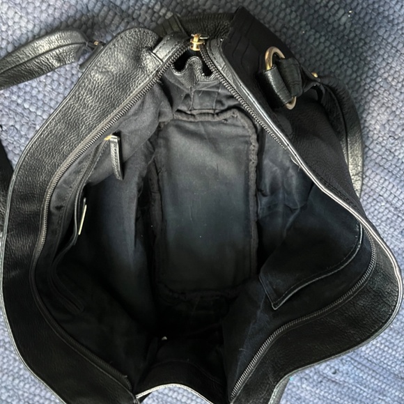 Talbots Black Leather Hobo Shoulder Bag w/ Tassels. - Picture 8 of 11